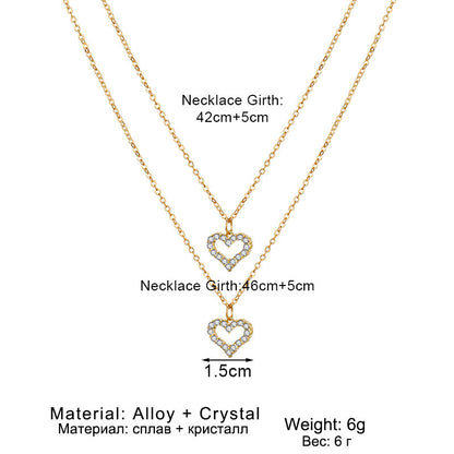 Golden Love Double Pendant Necklace