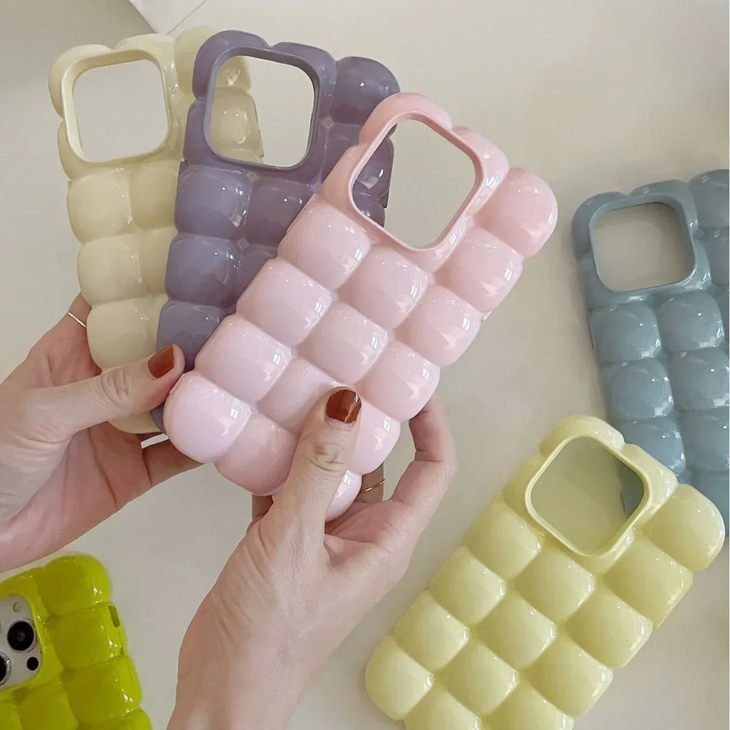 Solid Color Macarons Egg Waffle iPhone Case - Viexta