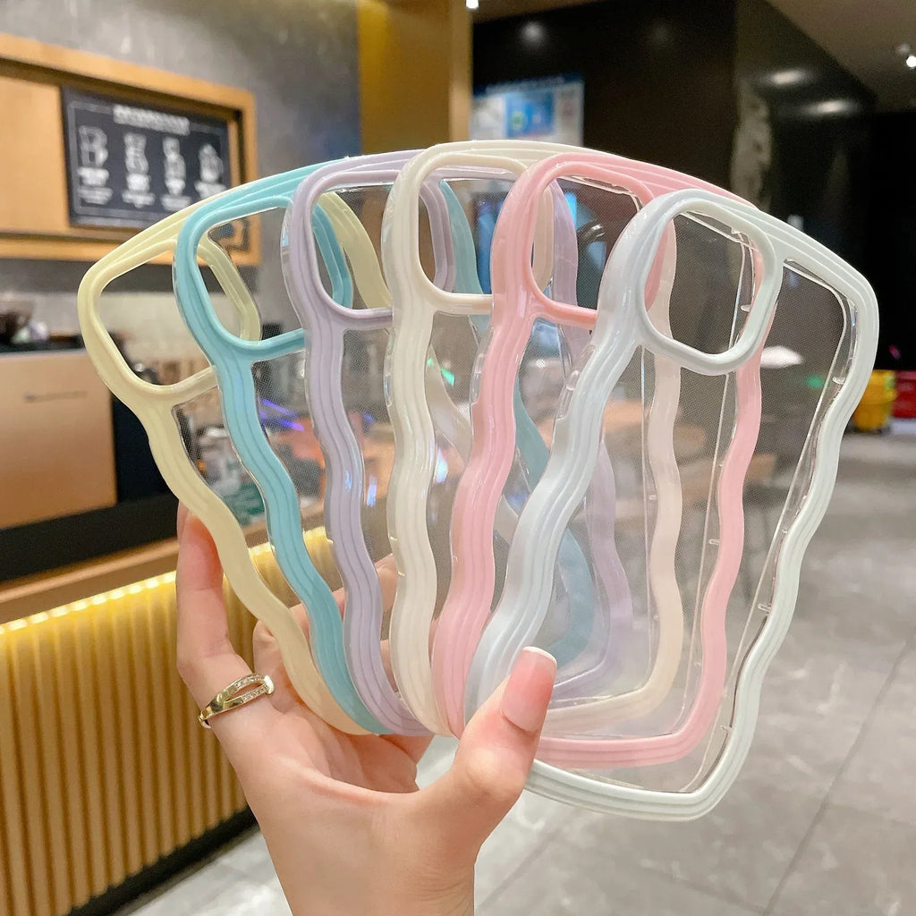 Candy-colored Border Two-in-one Wave iPhone Case - Viexta