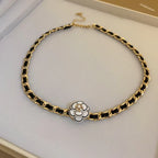 Gold Plated French Royal Style Pearl Flower Necklace - Viexta