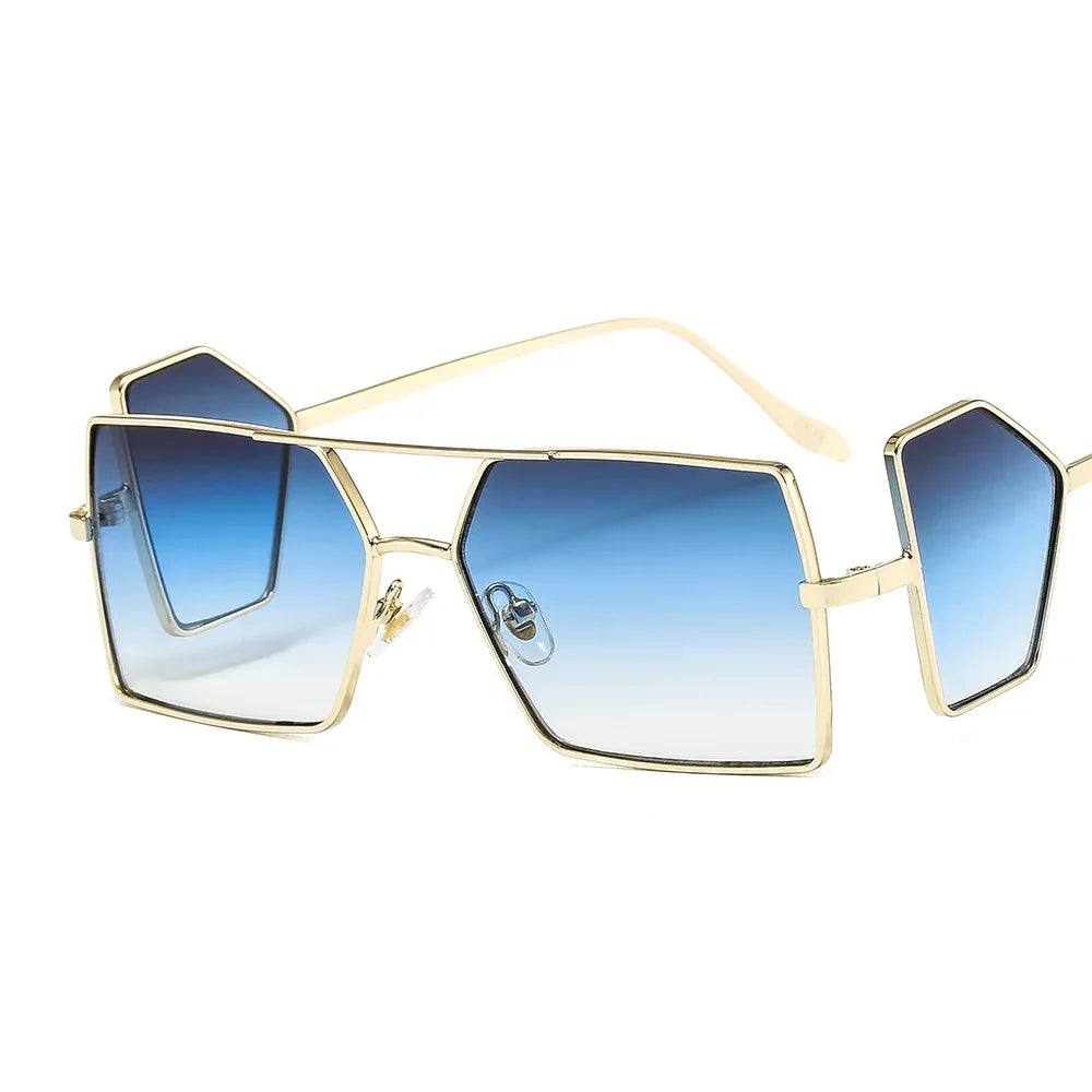 Metal Side Lens Square Sunglasses - Viexta