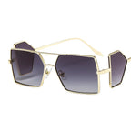 Metal Side Lens Square Sunglasses - Viexta