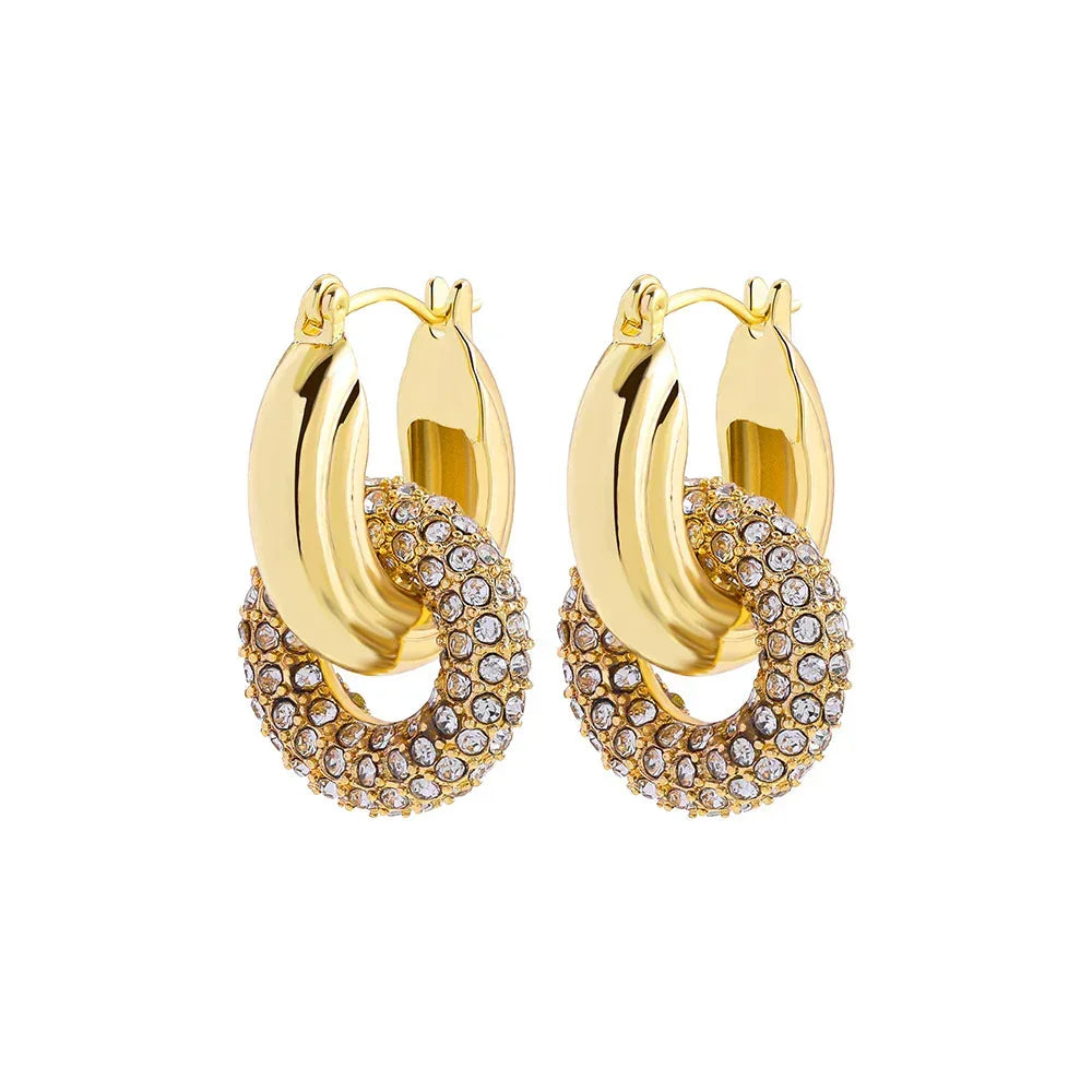 18k-gold-double-ring-plated-diamond-earrings - Viexta
