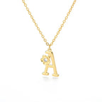 Rose English Alphabet Pendant Necklace - Viexta