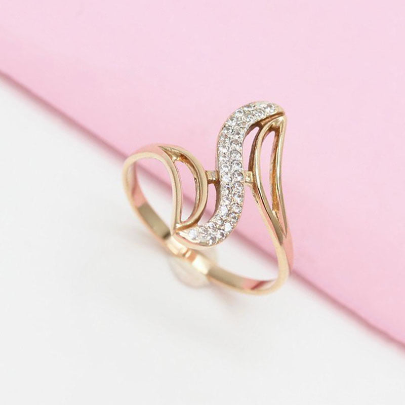 Purple Gold Rhinestone Ring