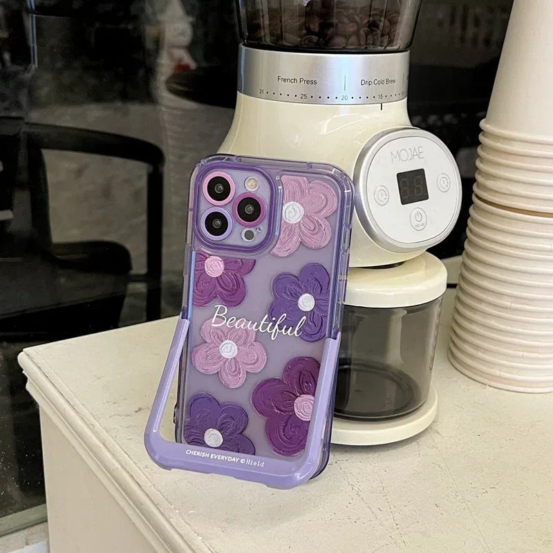 Cute Flower Invisible Bracketed iPhone Case - Viexta