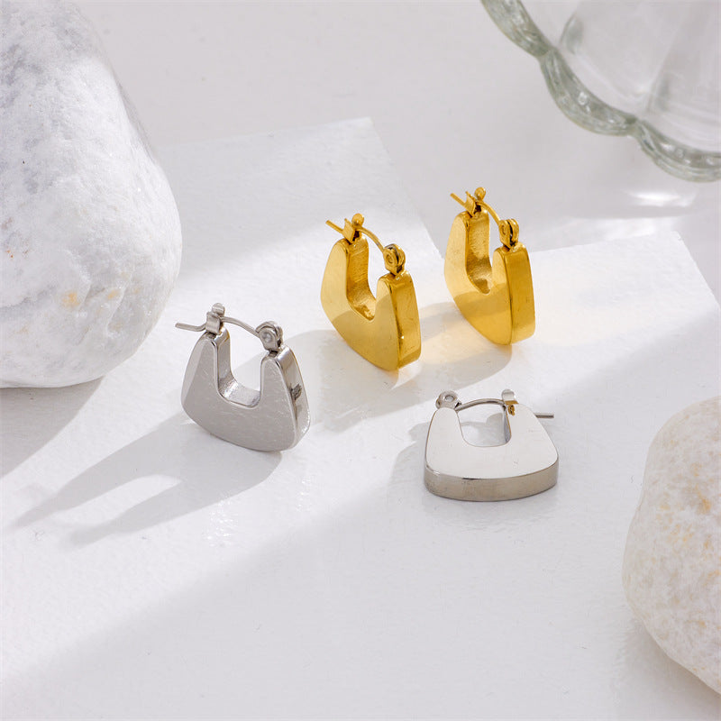 Gold Chunky Cabled Earrings