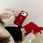 New Year Red Starry Velvet iPhone Case