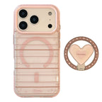 Magnetic Holder Pink-brown Striped iPhone Cases - Viexta