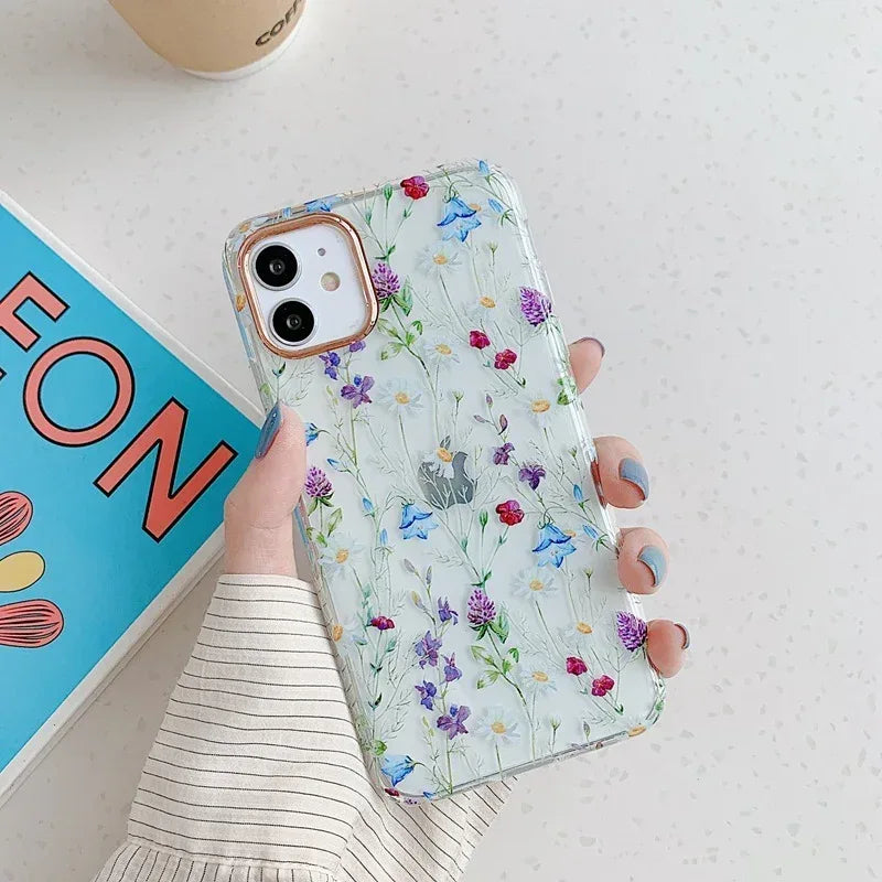 Fresh Flowers And Grass iPhone Case - Viexta