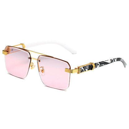 Semi-rimless Square Sunglasses