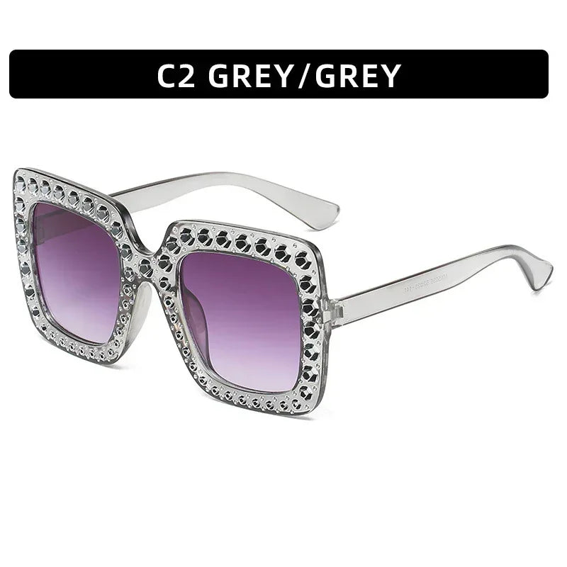large-square-frame-with-rhinestones-sunglasses - Viexta