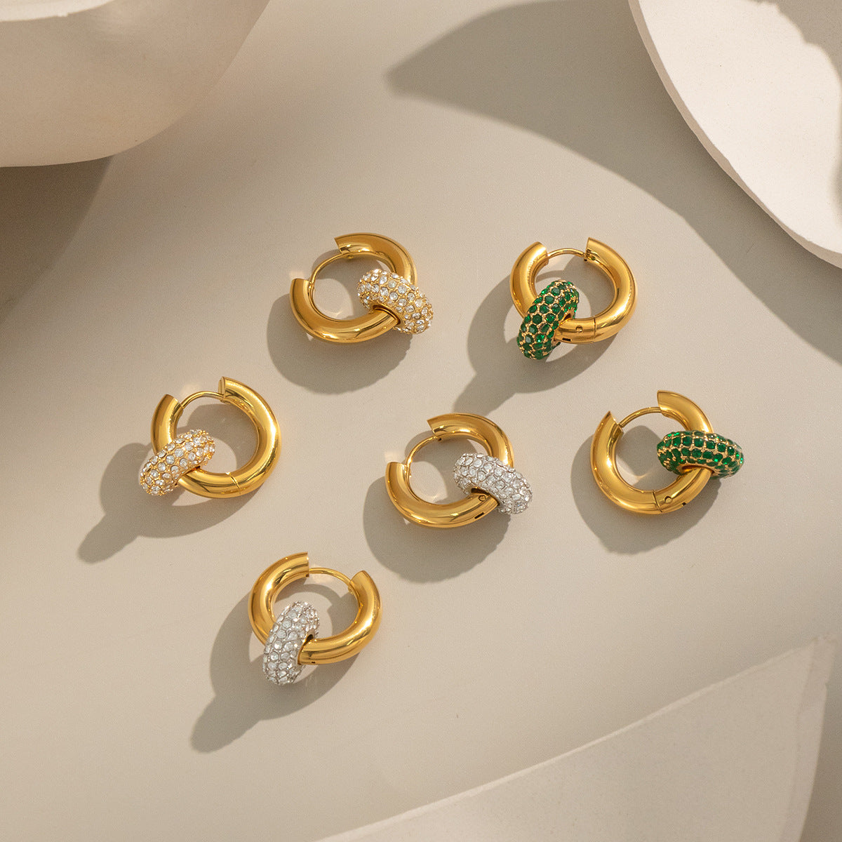 18K gold stainless steel detachable earring
