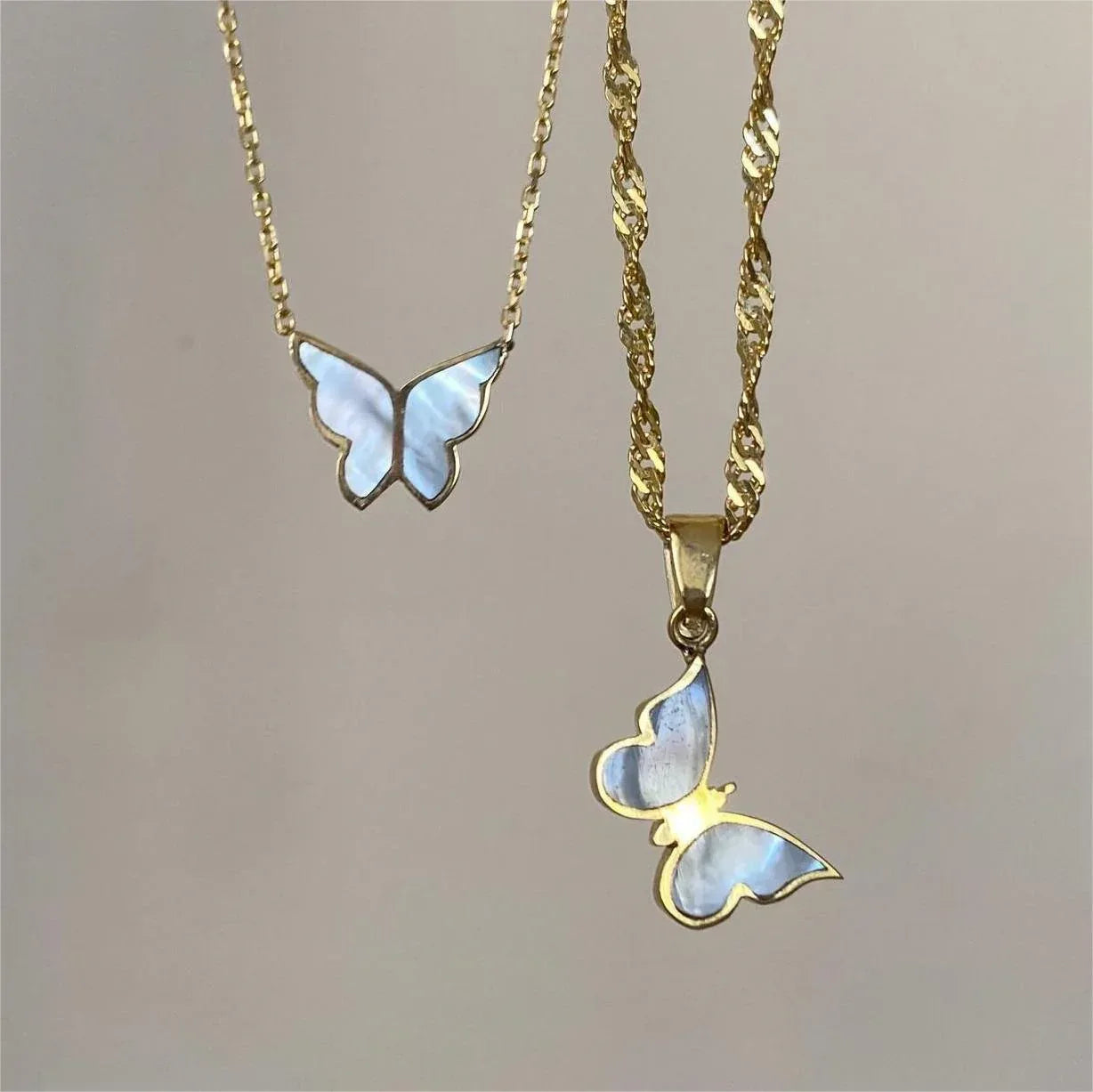 Electroplated 18K Golde Butterfly Necklace - Viexta