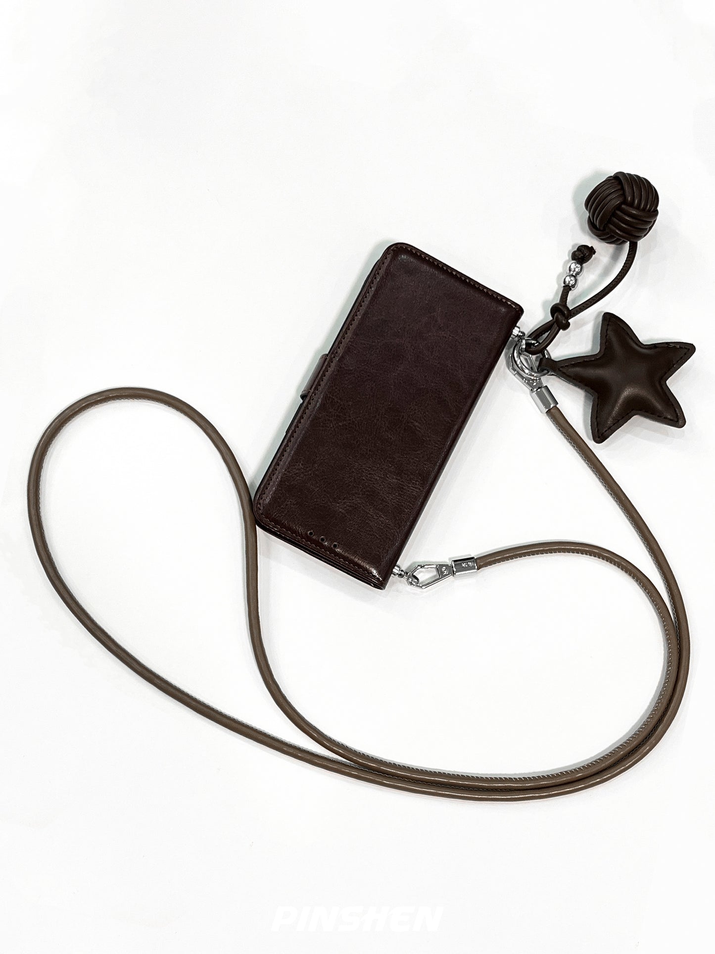 Niche Magnetic Flip Vintage Brown iPhone case