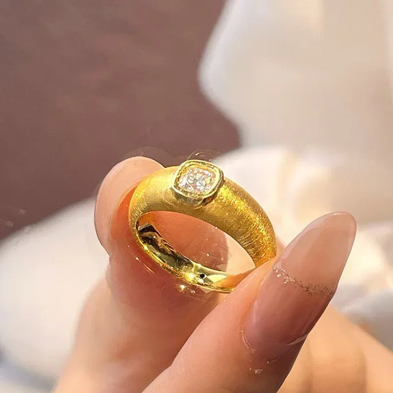Square Diamond Brushed Ring - Viexta