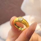 Square Diamond Brushed Ring - Viexta