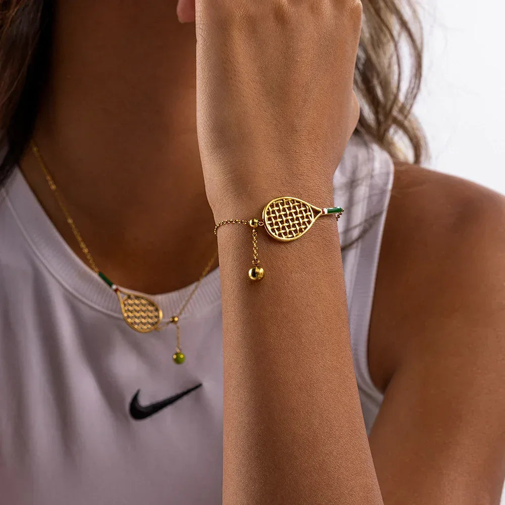 Tennis Racket Pendant Necklace - Viexta