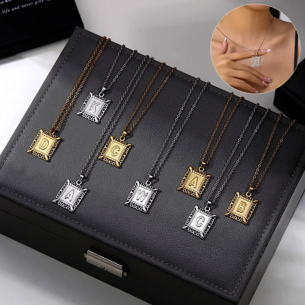 stainless-steel-initial-necklace - Viexta
