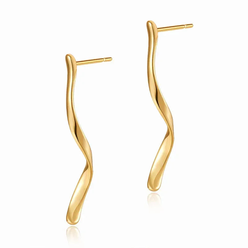 Irregular Line Design Ear Studs - Viexta