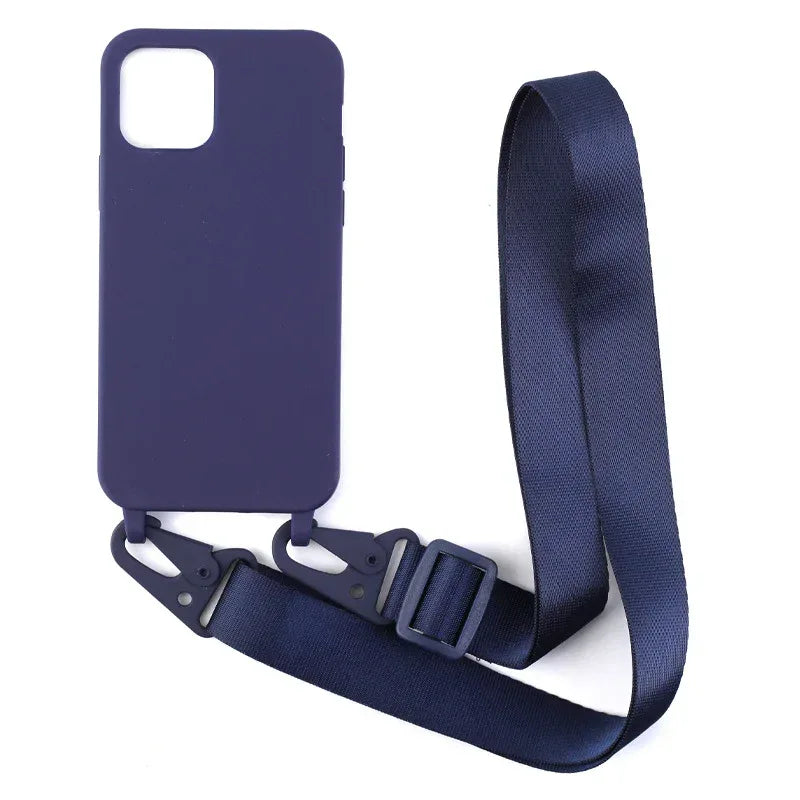 Solid Color Lanyard iPhone Case - Viexta