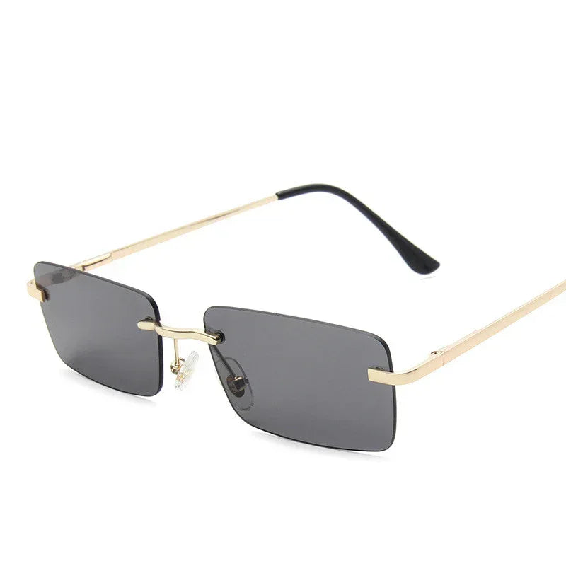 Rimless sunglasses women square - Viexta