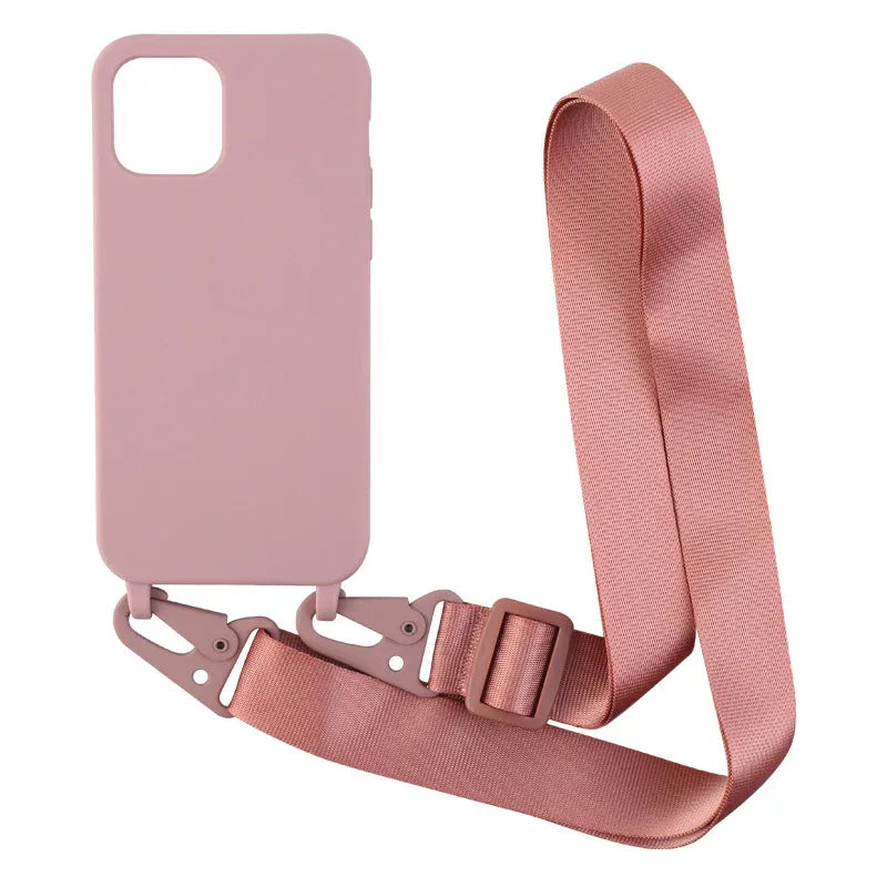 Solid Color Lanyard iPhone Case - Viexta