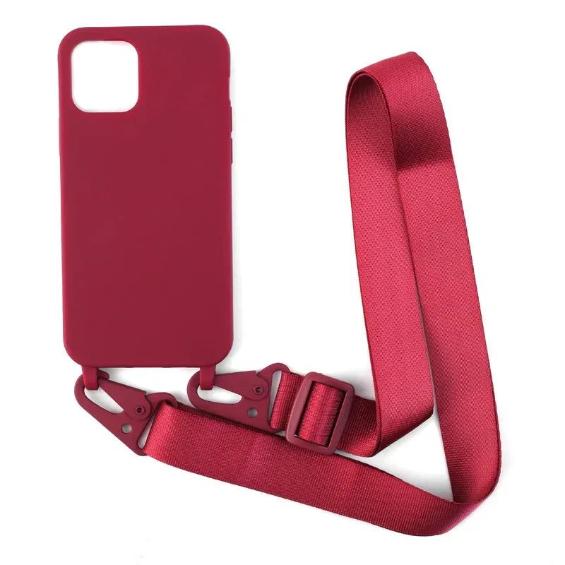 Solid Color Lanyard iPhone Case - Viexta