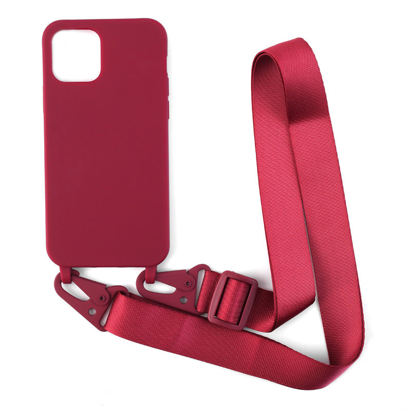 Solid Color Lanyard iPhone Case