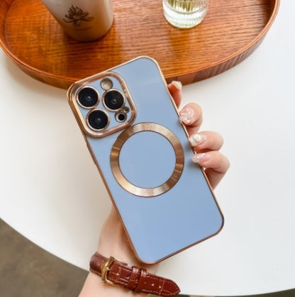 Solid Color Magnetic Lens Protector iPhone case