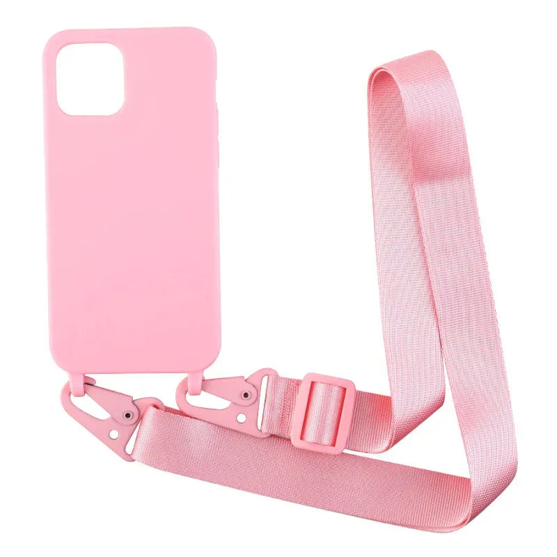 Solid Color Lanyard iPhone Case - Viexta