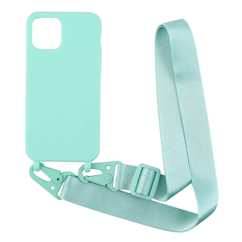 Solid Color Lanyard iPhone Case - Viexta