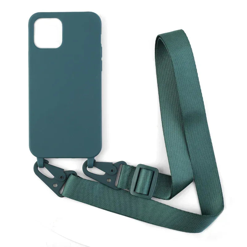 Solid Color Lanyard iPhone Case - Viexta