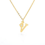 Rose English Alphabet Pendant Necklace - Viexta
