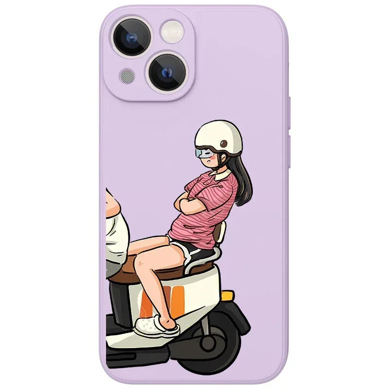 Qianxinsheng Motorcycle Couple iPhone Case - Viexta
