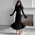 Women's Knitted Fitting Dress - Viexta