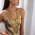 18k Gold Tassel Necklace Earrings - Viexta