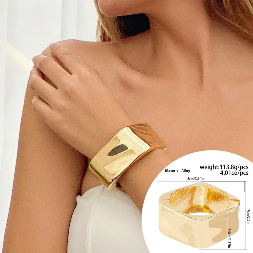 Irregular Glossy Wide Bracelet - Viexta