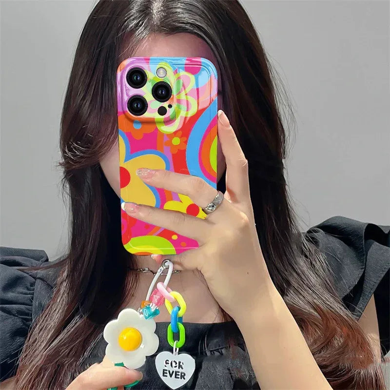 Little Yellow Flower Wrist Strap iPhone Case - Viexta
