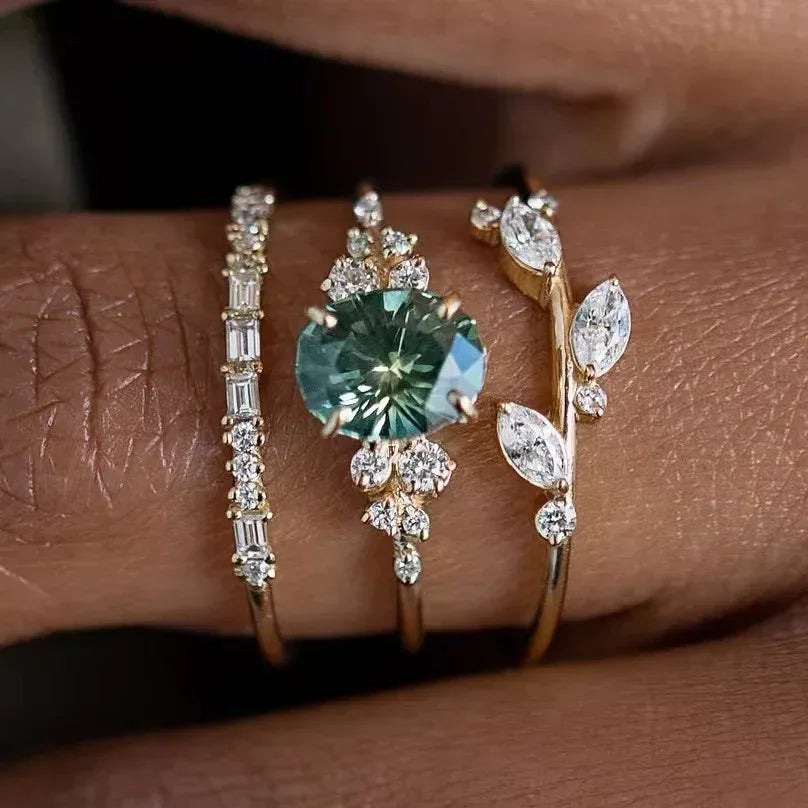 three-piece-temperament-flower-ring - Viexta