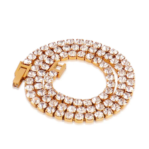 4mm Zircon Tennis Necklace In Stainless Steel - Viexta