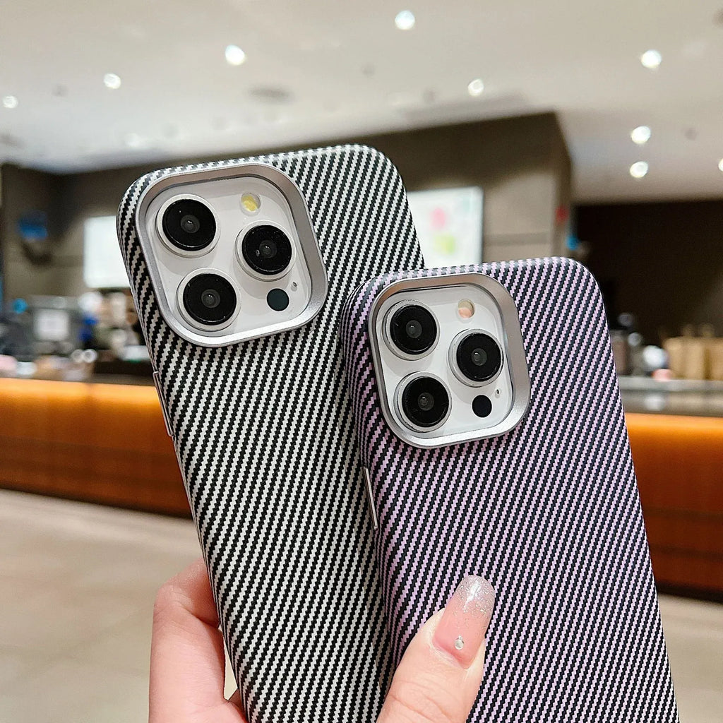 carbon-fiber-grain-magnetic-leather-iphone-case - Viexta
