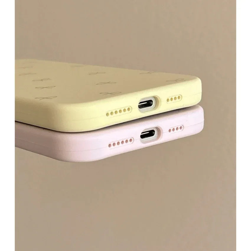 bow-liquid-silicone-skin-feeling-iphone-case - Viexta