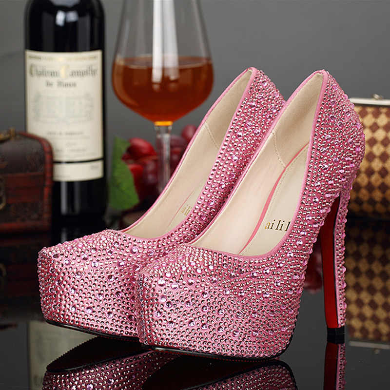 Plus Size Crystal Super High Heels