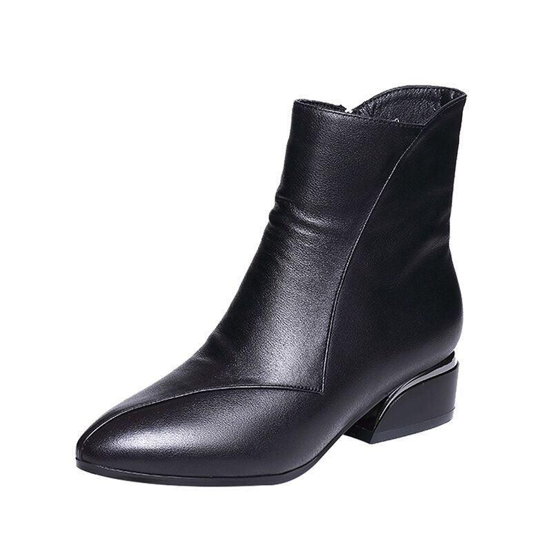 Short Tube Chunky Heel Martin Boots - Viexta