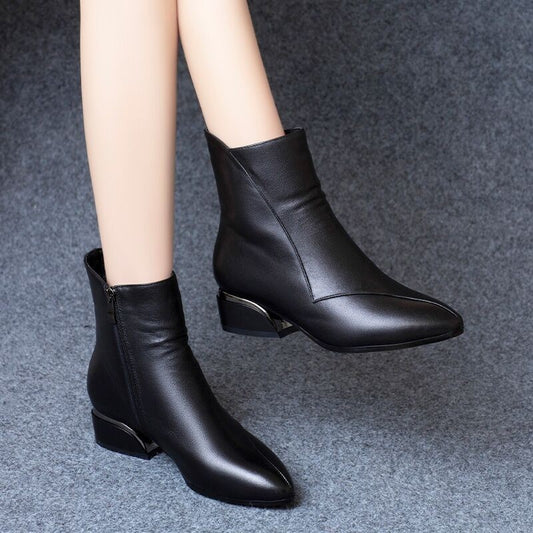 Short Tube Chunky Heel Martin Boots