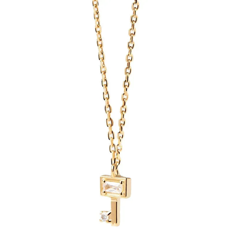S925 Sterling Silver Locke & Key Necklace - Viexta