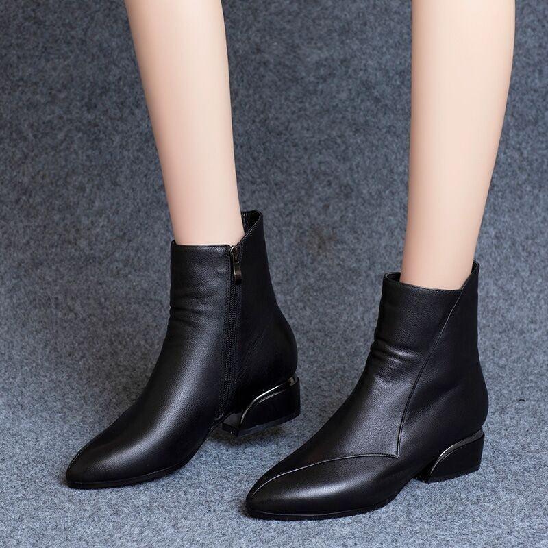 Short Tube Chunky Heel Martin Boots - Viexta