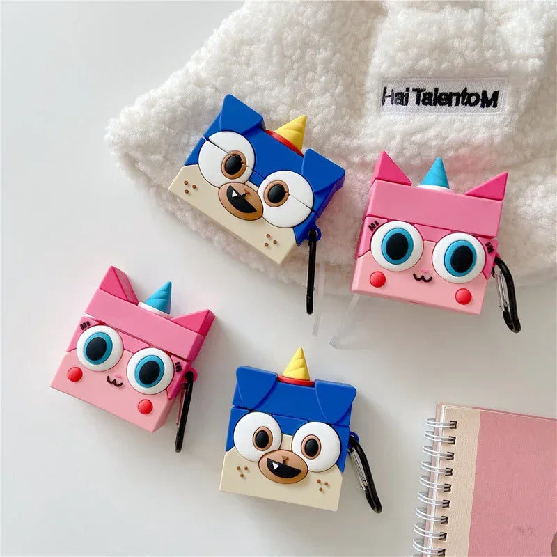 3D stereo unicorn cat earphone protective cover - Viexta