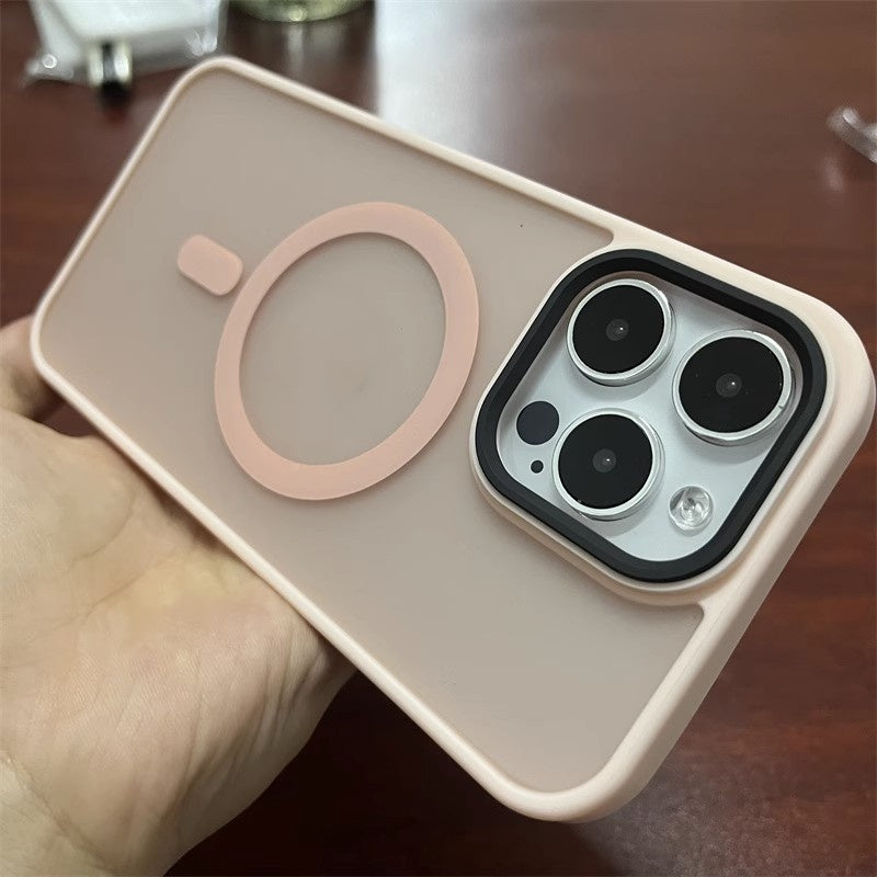 Solid Color Magnetic Frosted iPhone Case